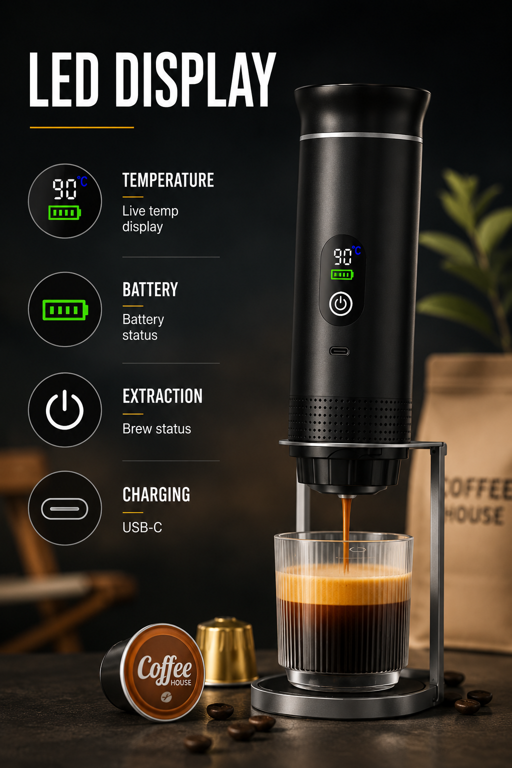 Pro+02 Portable USB Espresso Maker Macro